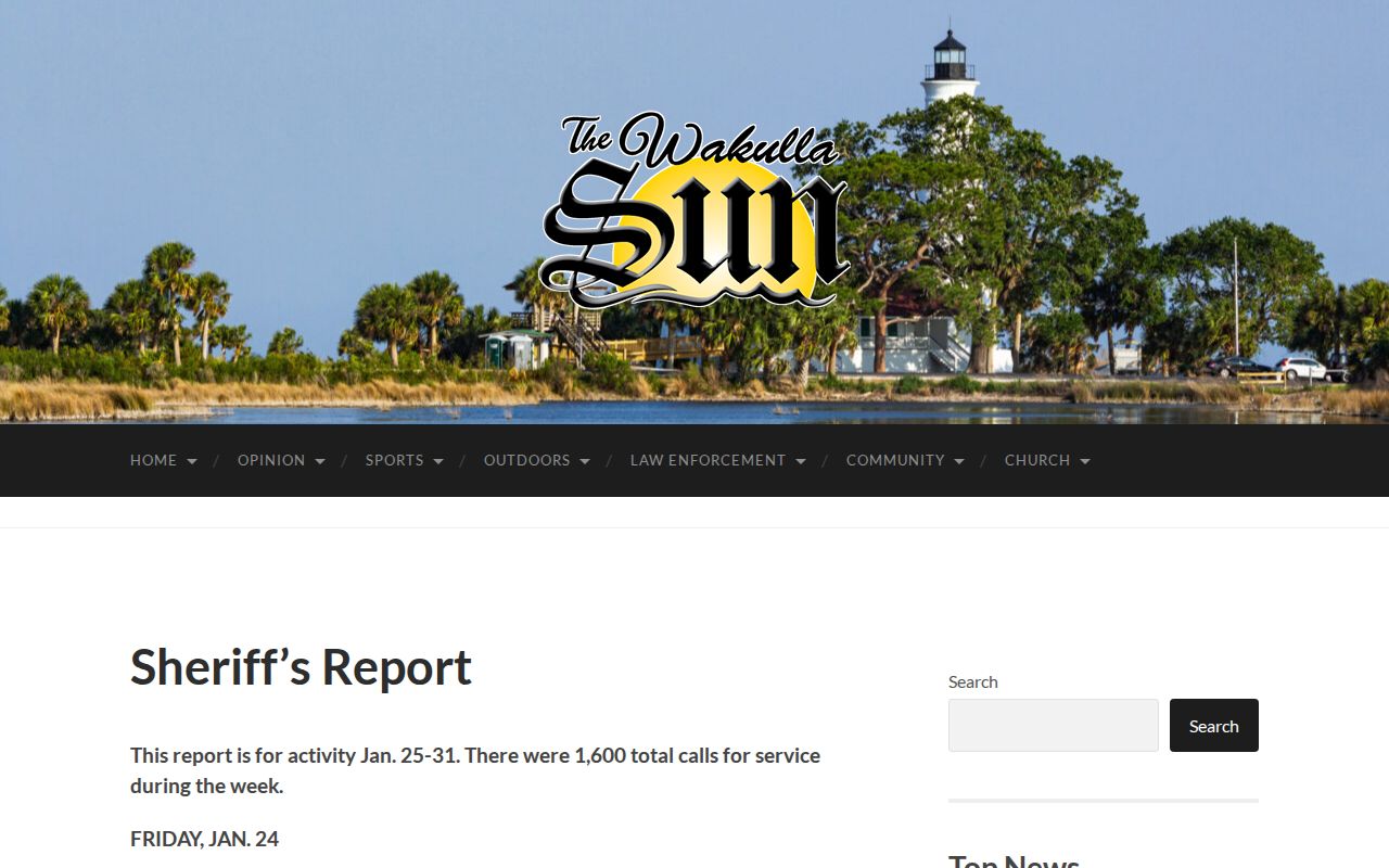 The Wakulla Sun weekly Wakulla County arrest and sheriff news report