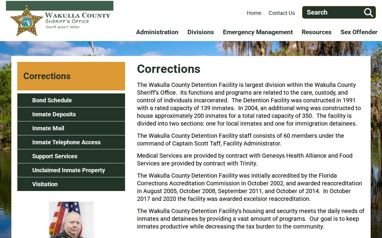 Wakulla County Detention Facility arrest roster context