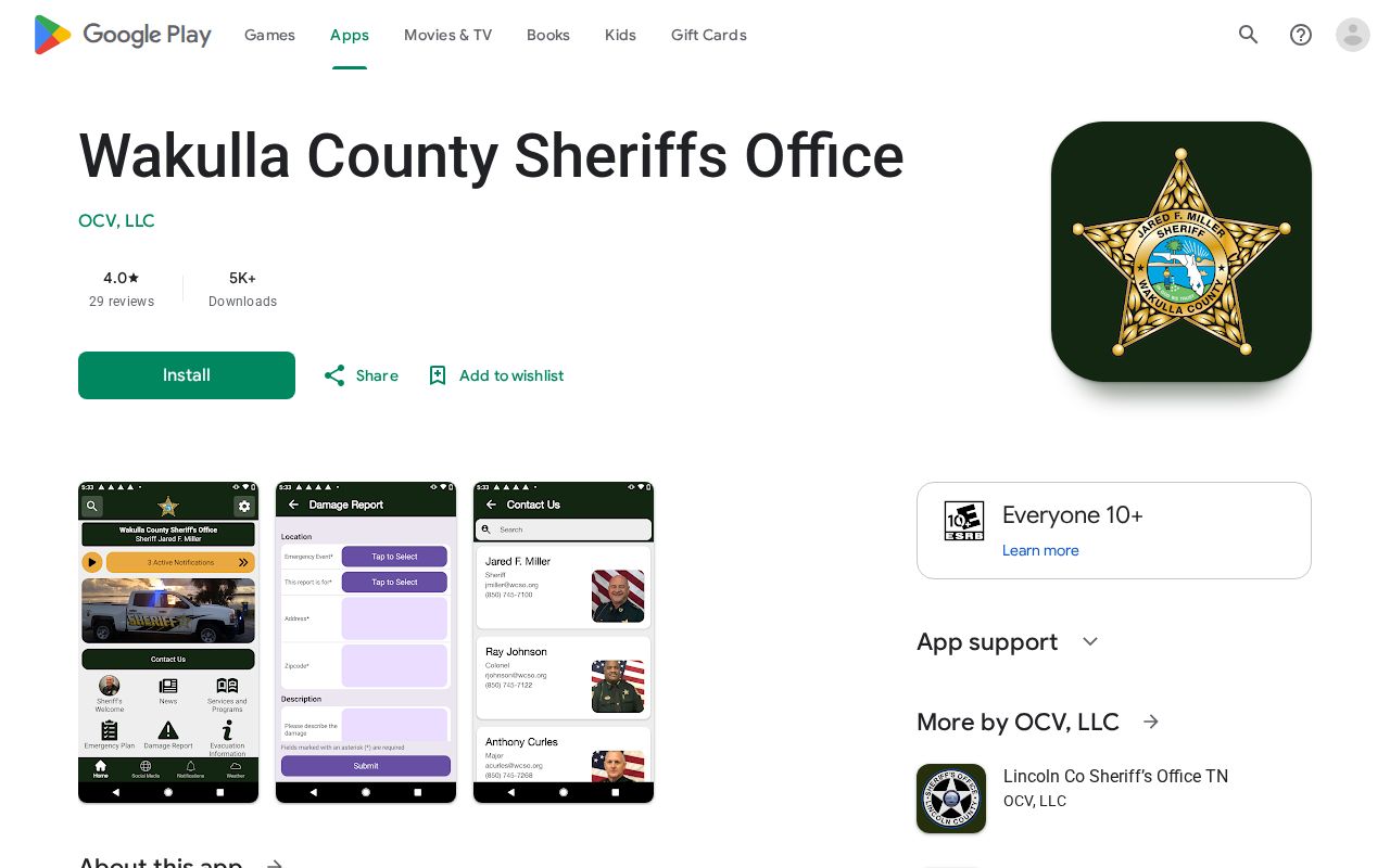Official Wakulla County Sheriff app used for agency news and tips
